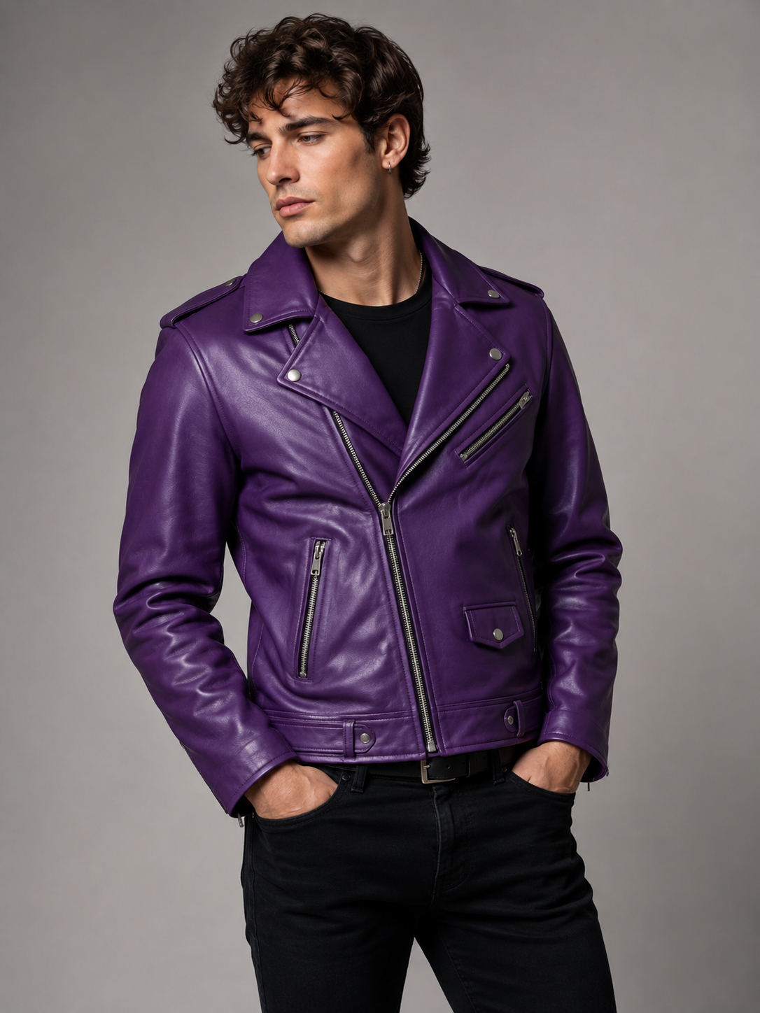 Slim-Fit Racer Biker Jacket