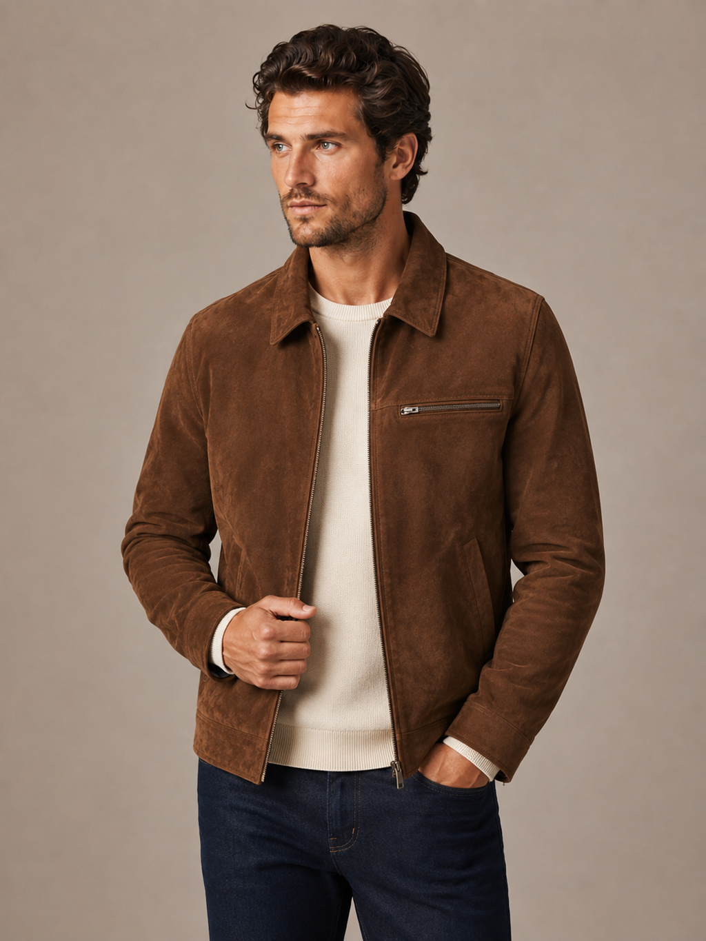 Premium Suede Blazer Jacket