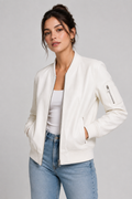 Quilted Leather Bomber Jacket