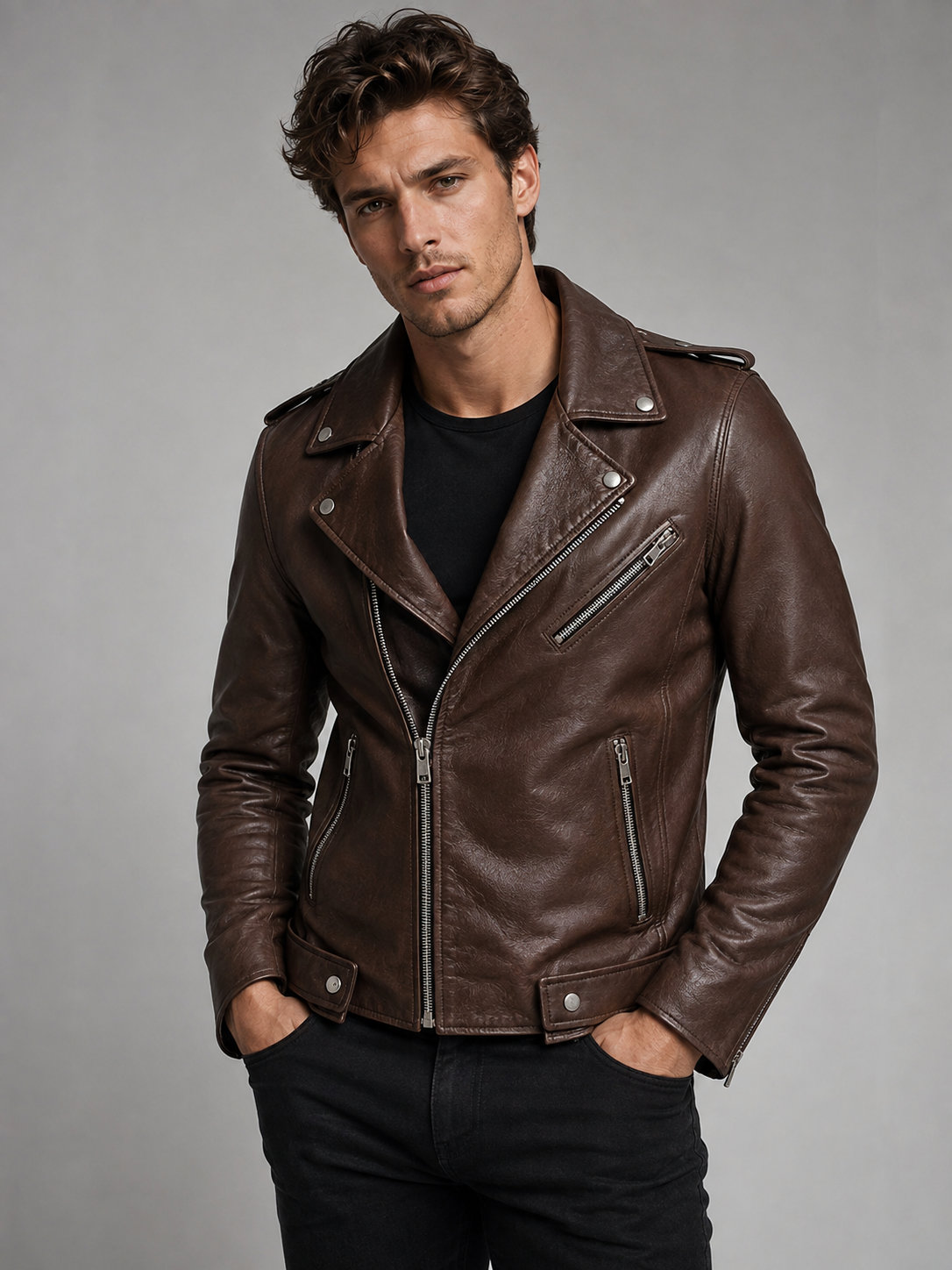 Slim-Fit Racer Biker Jacket