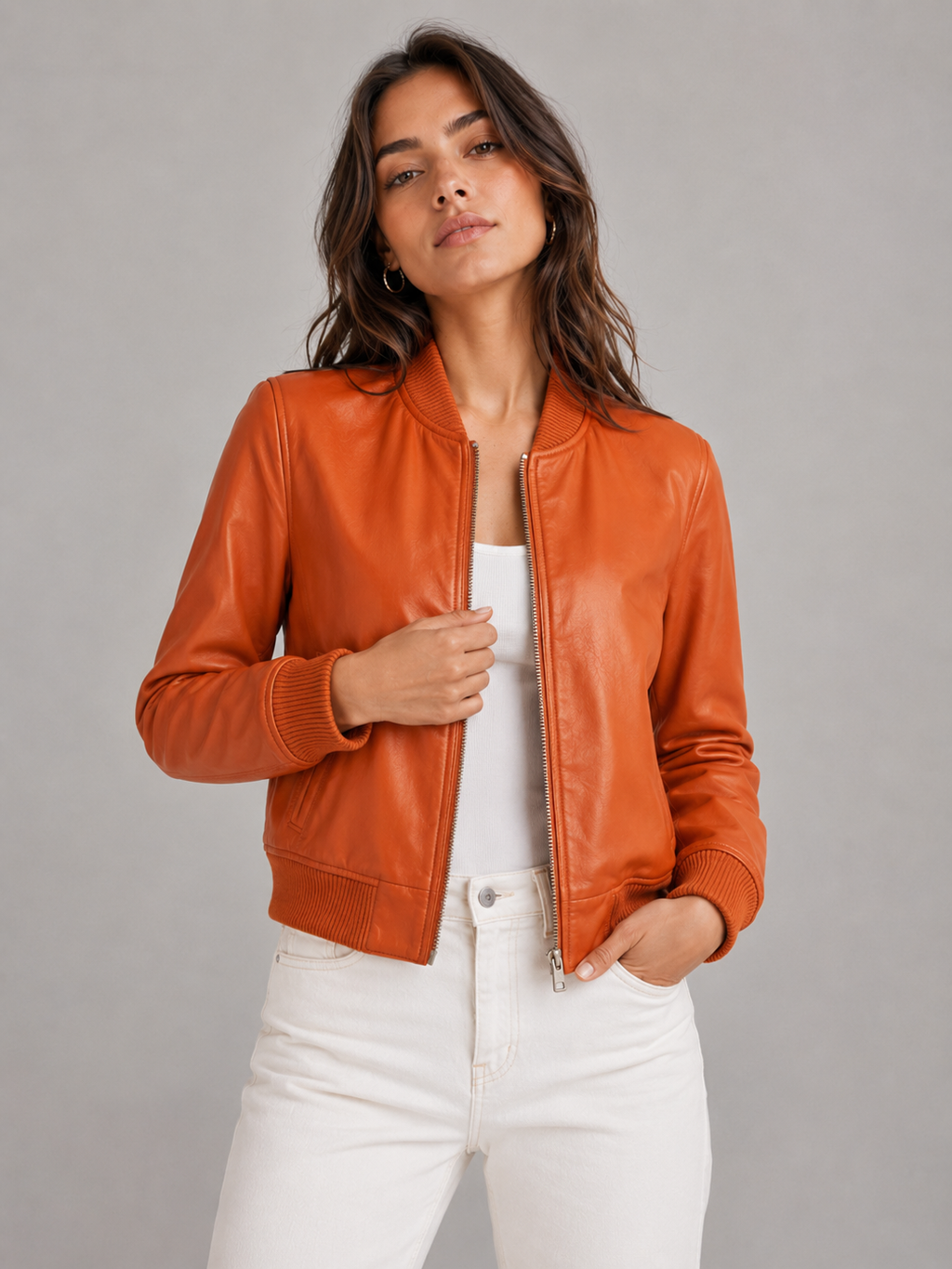 MA-1 Style Leather Bomber