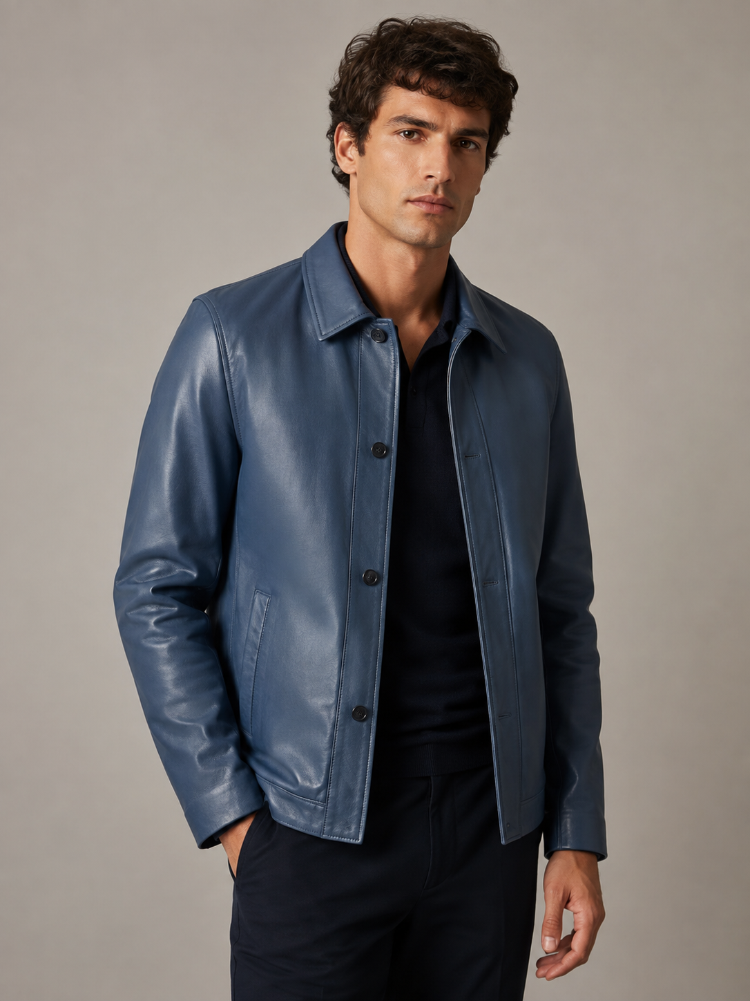 Classic Black Biker Leather Jacket